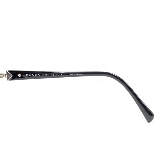 Prada VPR 07N ACF-1O1 Black Clear Rectangle Eyeglasses Frames 53-17 140 Italy - Picture 9 of 12